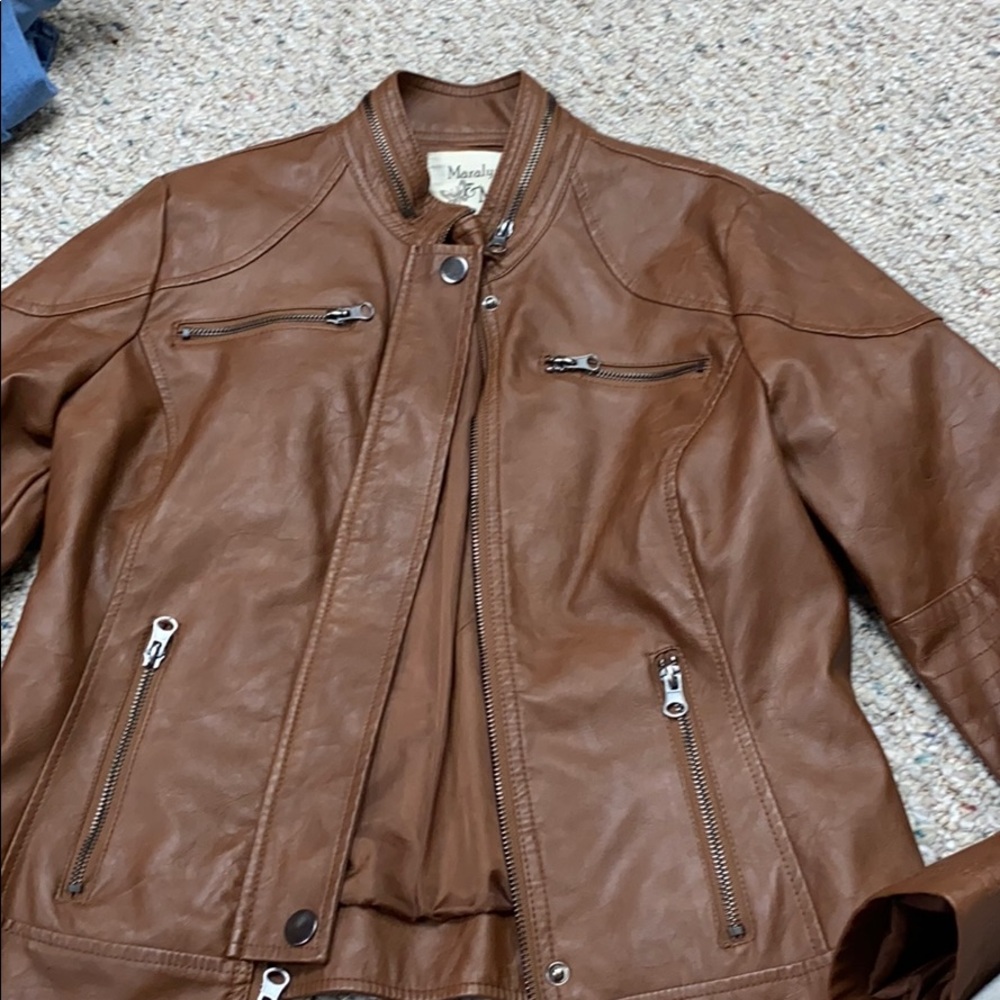 Brown leather jacket